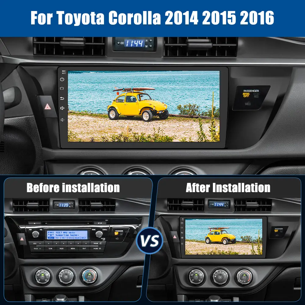 AWESAFE 10" Touchscreen For Toyota Corolla 2014-2016 Car Stereo Radio 2+64G with Bluetooth, FM, GPS, Backup Camera, DSP & Safety Alerts Built-in Wireless Carplay&Android Auto – Image 3