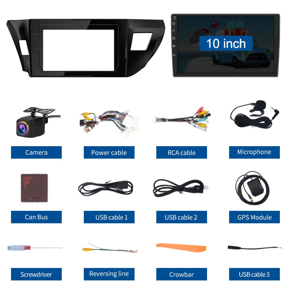 AWESAFE 10" Touchscreen For Toyota Corolla 2014-2016 Car Stereo Radio 2+64G with Bluetooth, FM, GPS, Backup Camera, DSP & Safety Alerts Built-in Wireless Carplay&Android Auto – Image 9