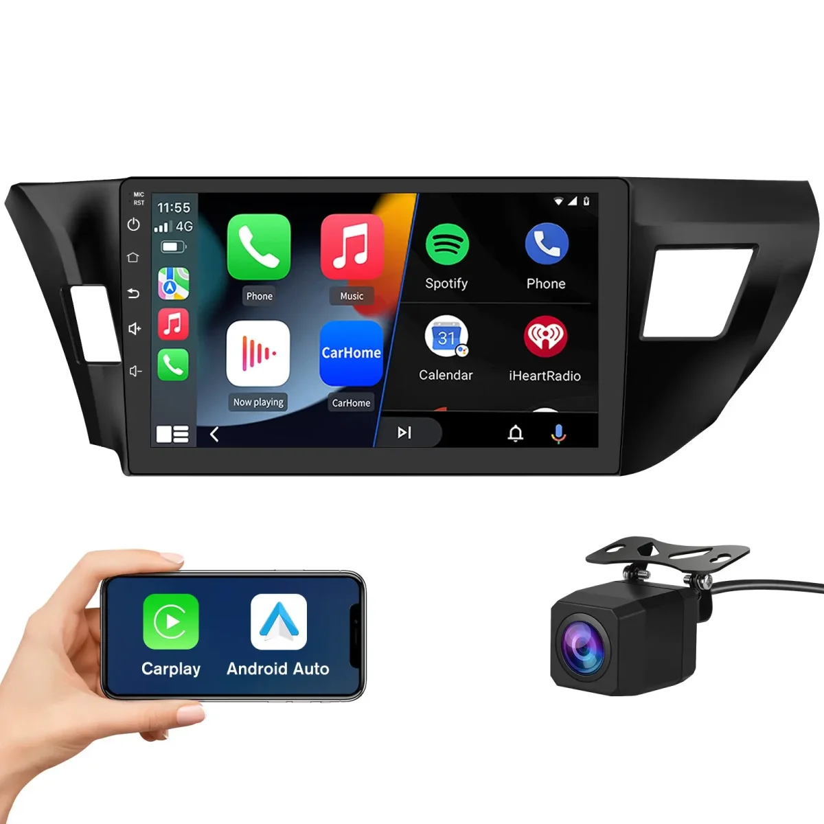 AWESAFE 10" Touchscreen For Toyota Corolla 2014-2016 Car Stereo Radio 2+64G with Bluetooth, FM, GPS, Backup Camera, DSP & Safety Alerts Built-in Wireless Carplay&Android Auto