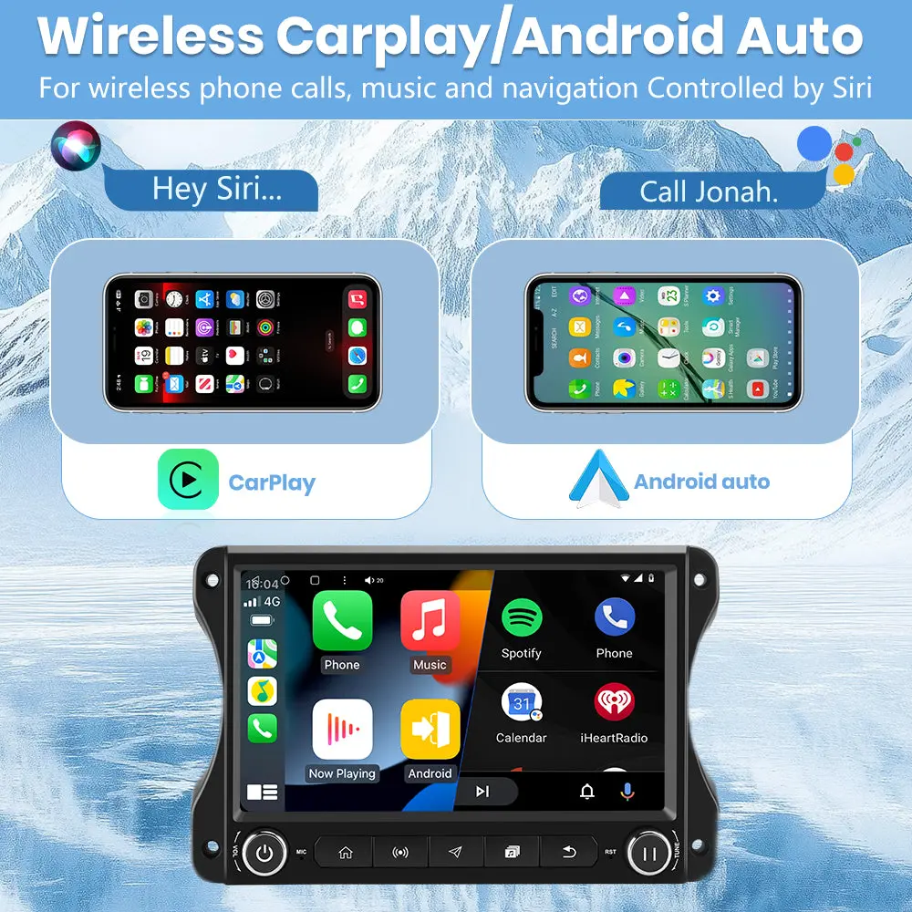 AWESAFE 4G+64G 10" Touchscreen Bluetooth Car Stereo for Jeep Wrangler JL 2018-2022 & Gladiator 2020-2022 Built-in GPS Navigation, SWC, Wireless CarPlay & Android Auto,with Qualcomm Chip – Image 4