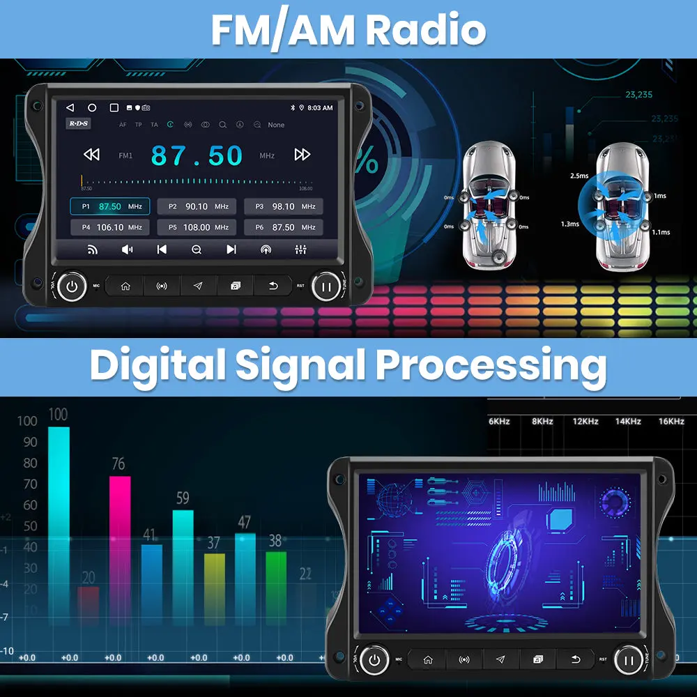 AWESAFE 4G+64G 10" Touchscreen Bluetooth Car Stereo for Jeep Wrangler JL 2018-2022 & Gladiator 2020-2022 Built-in GPS Navigation, SWC, Wireless CarPlay & Android Auto,with Qualcomm Chip – Image 7