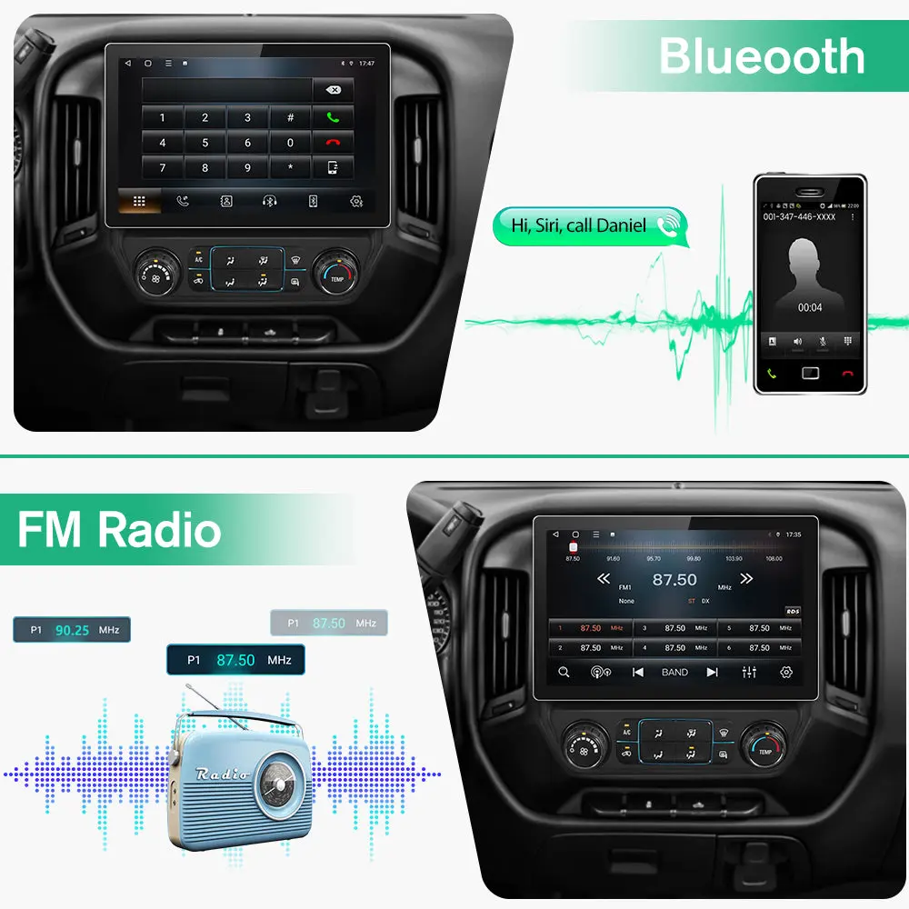 AWESAFE 11.5" Car Radio with Apple CarPlay & Android Auto, Bluetooth, FM/AM Radio, GPS, DSP, Steering Wheel Control & Safety Alerts for Chevy Silverado & GMC Sierra 2014-2018 – Image 6