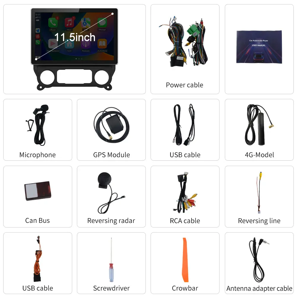 AWESAFE 11.5" Car Radio with Apple CarPlay & Android Auto, Bluetooth, FM/AM Radio, GPS, DSP, Steering Wheel Control & Safety Alerts for Chevy Silverado & GMC Sierra 2014-2018 – Image 8