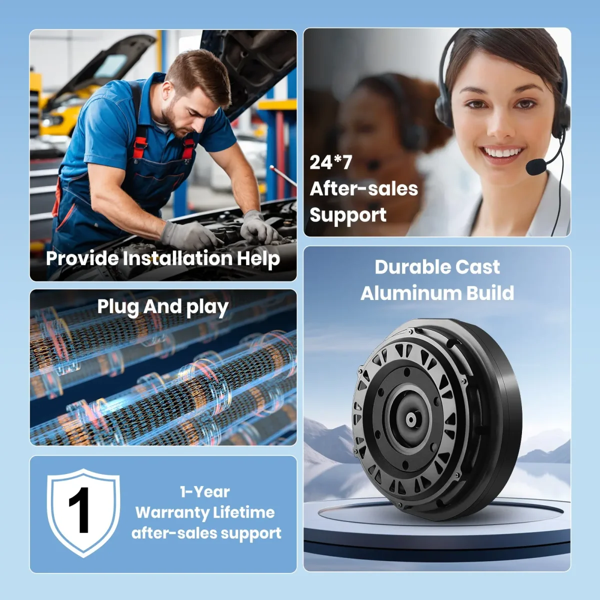 AWESAFE 12 Inch 800W Powered Spare Tire Car Subwoofer with Built-in Amp & Remote - Anti-Theft Hidden Design, Deep Bass, Easy Plug & Play Install for Most Vehicles (Includes Wire Kit) – Image 3