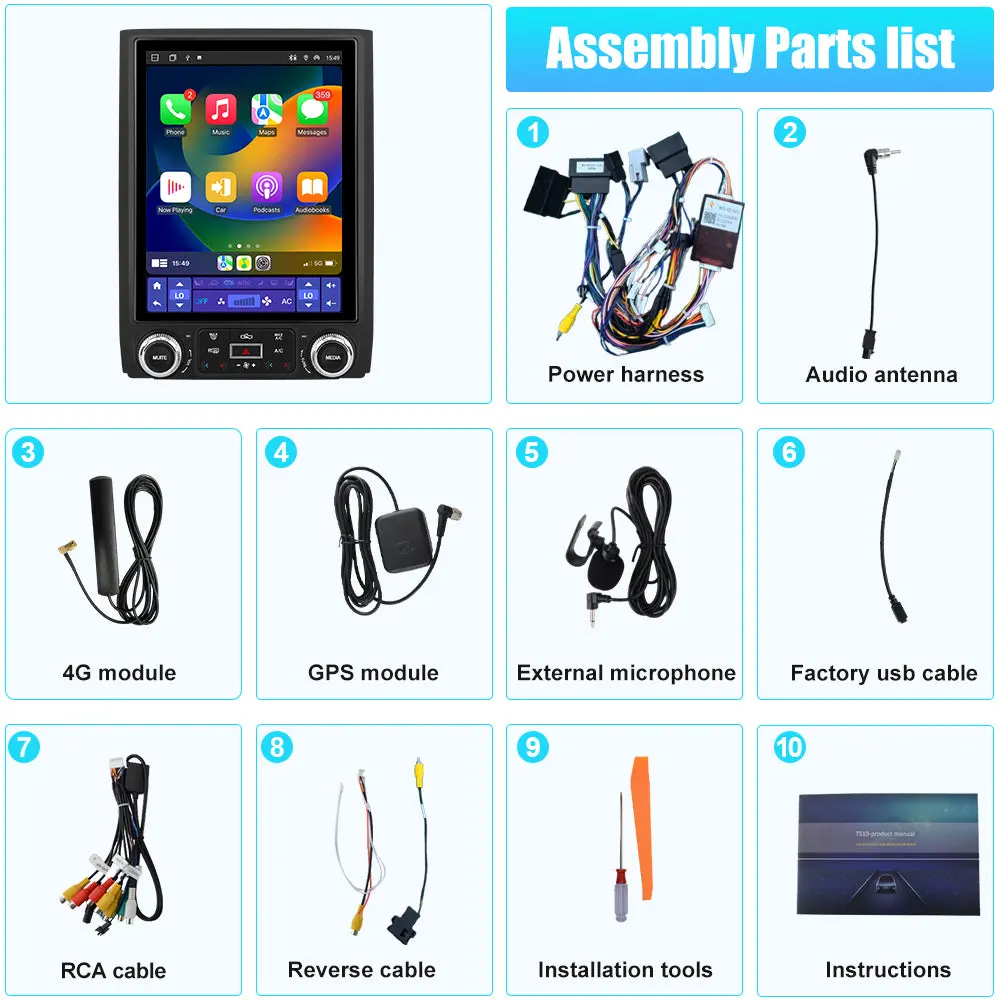 AWESAFE 12.1 inch Car Stereo Touchscreen for Ford Expedition 2015-2017,8-core 4+64G Car radio with Wireless Carplay/Android Auto,GPS, WiFi, Bluetooth, FM, DSP,DVR – Image 8