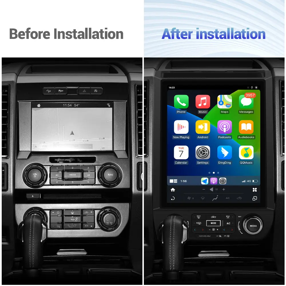 AWESAFE 12.1'' Android 13 Car Radio Stereo for Ford F150 2015-2021,Qualcomm 6125,4+64G,Wireless CarPlay & Android Auto – Image 4