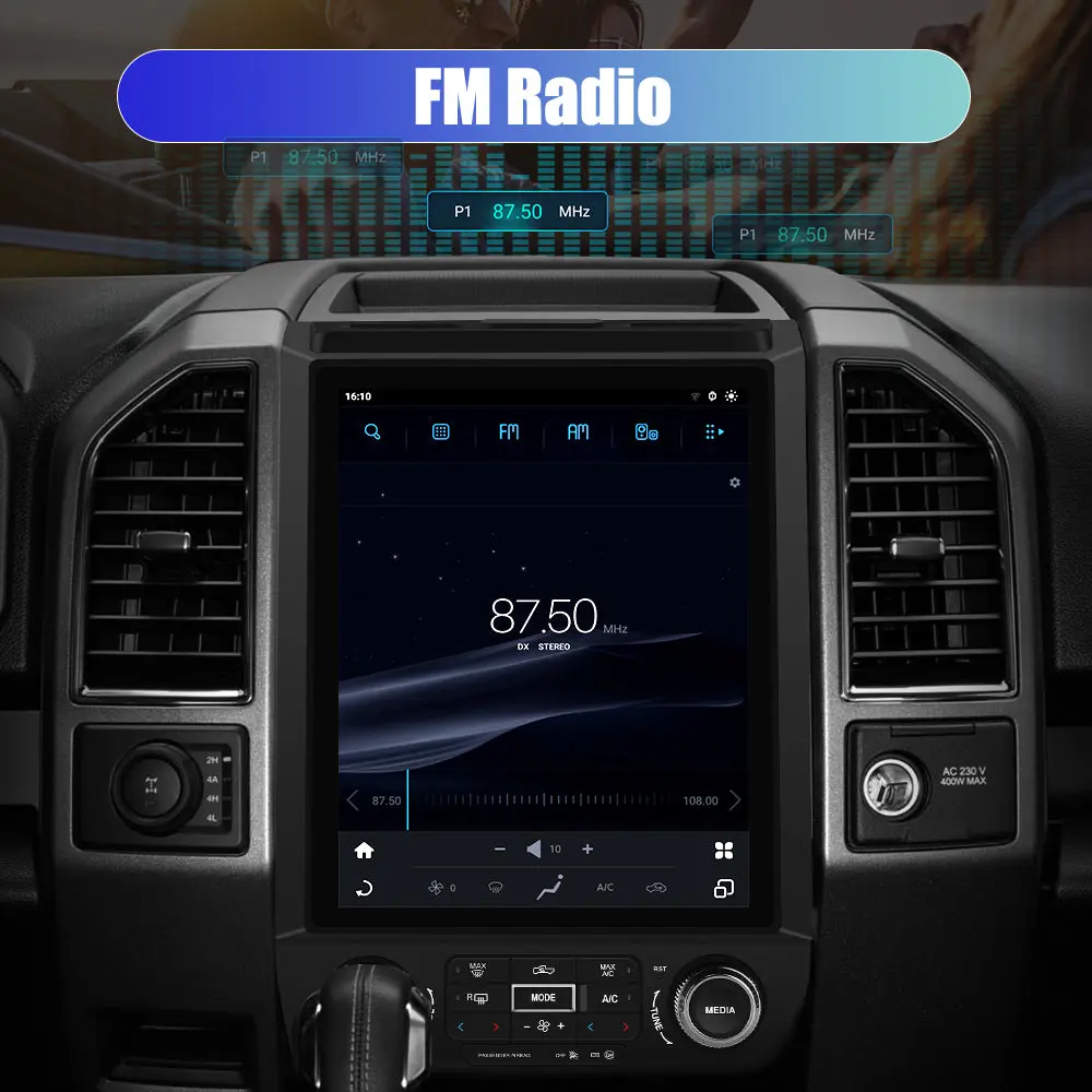 AWESAFE 12.1'' Android 13 Car Radio Stereo for Ford F150 2015-2021,Qualcomm 6125,4+64G,Wireless CarPlay & Android Auto – Image 7