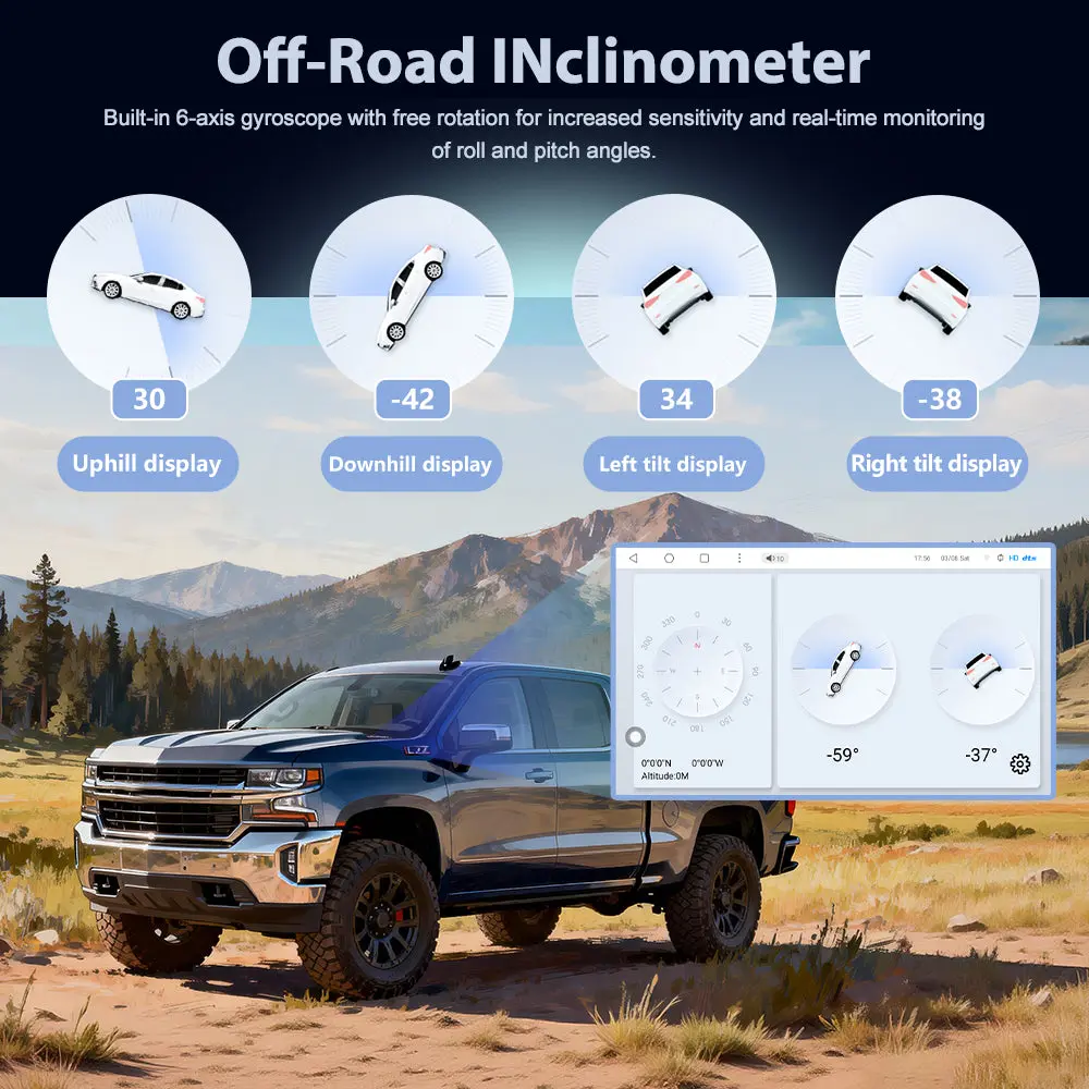 AWESAFE 12.1" Qualcomm 8-core Car Radio Android 13 for Chevy Silverado GMC Sierra 2013-2019 Head Unit with Dual Bluetooth CarPlay Android Auto GPS Navigation FM AM DSP Gyroscope Function – Image 6