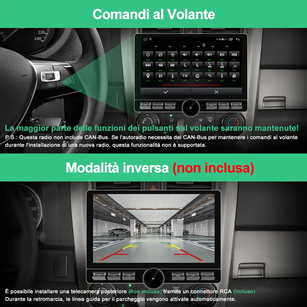 AWESAFE 2 DIN Autoradio Android 13 con Schermo Touchscreen Orientabile da 10,6 Pollici - 4+64GB - Bluetooth, FM, AM, WiFi, 4G – Image 7