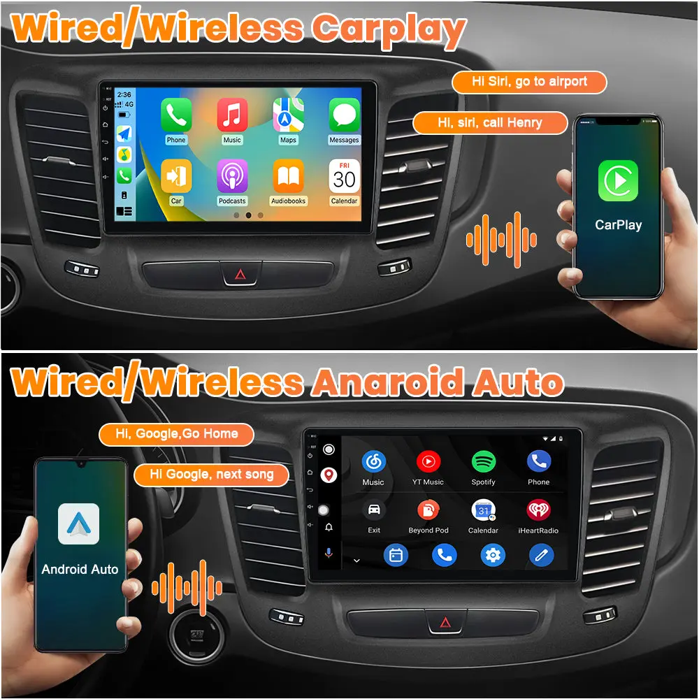 AWESAFE 2GB+64GB Android 13 Car Radio Stereo for Chrysler 200 200C 200S 2015-2017, with CarPlay&Android Auto Bluetooth GPS Navigation Backup Camera SWC – Image 3