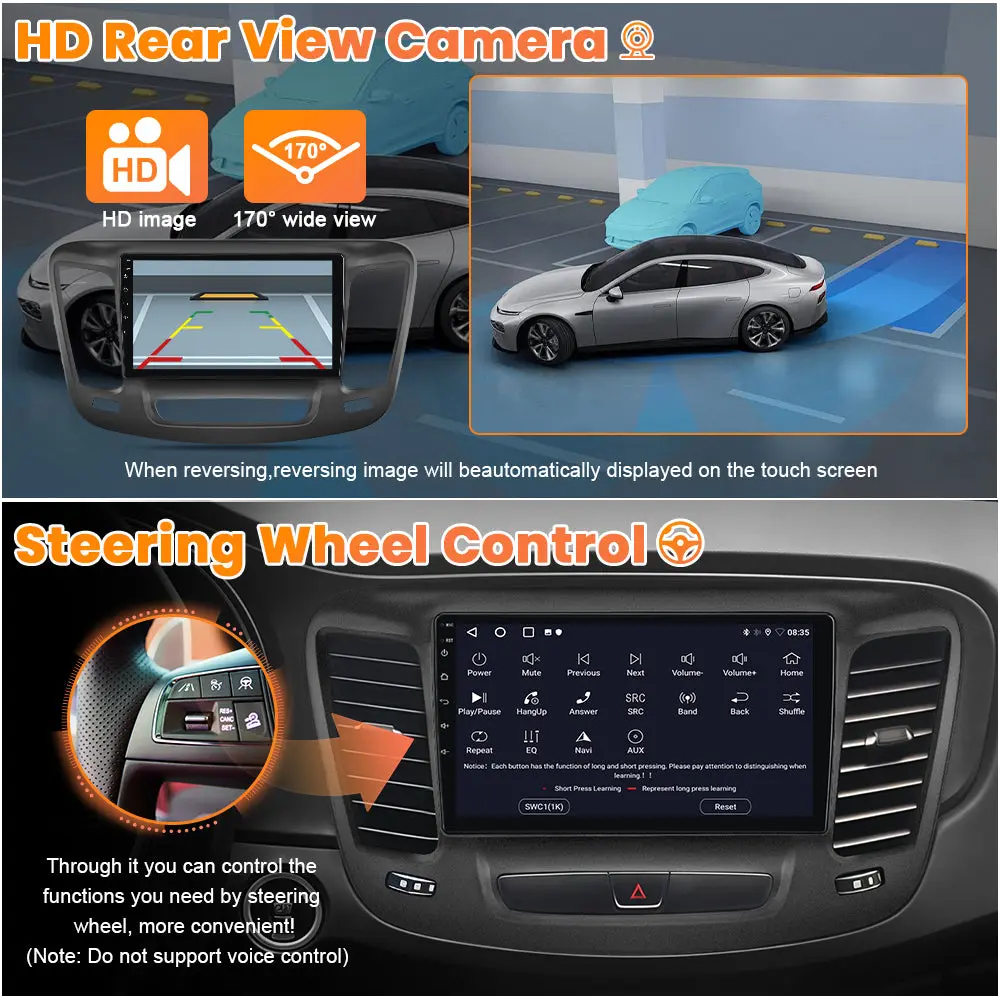 AWESAFE 2GB+64GB Android 13 Car Radio Stereo for Chrysler 200 200C 200S 2015-2017, with CarPlay&Android Auto Bluetooth GPS Navigation Backup Camera SWC – Image 7