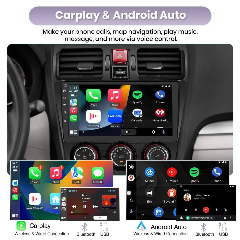 AWESAFE 4G+64G Android 13 Car Radio Stereo Subaru Forester WRX Impreza 2013 2014 2015 Suitable for Harman Kardon Systems 9" Touchscreen Head Unit with Carplay/Android Auto Bluetooth – Image 5