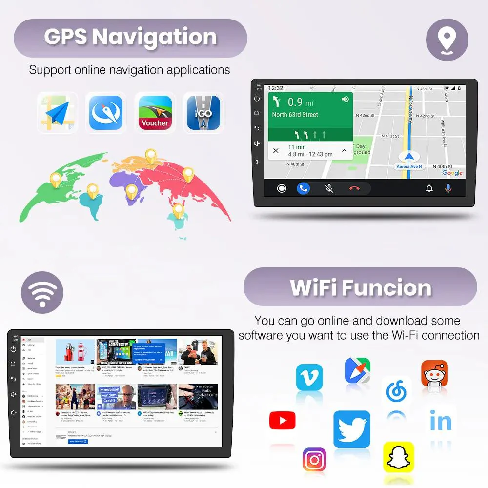 AWESAFE 4G+64G Android 13 Car Radio Stereo Subaru Forester WRX Impreza 2013 2014 2015 Suitable for Harman Kardon Systems 9" Touchscreen Head Unit with Carplay/Android Auto Bluetooth – Image 6