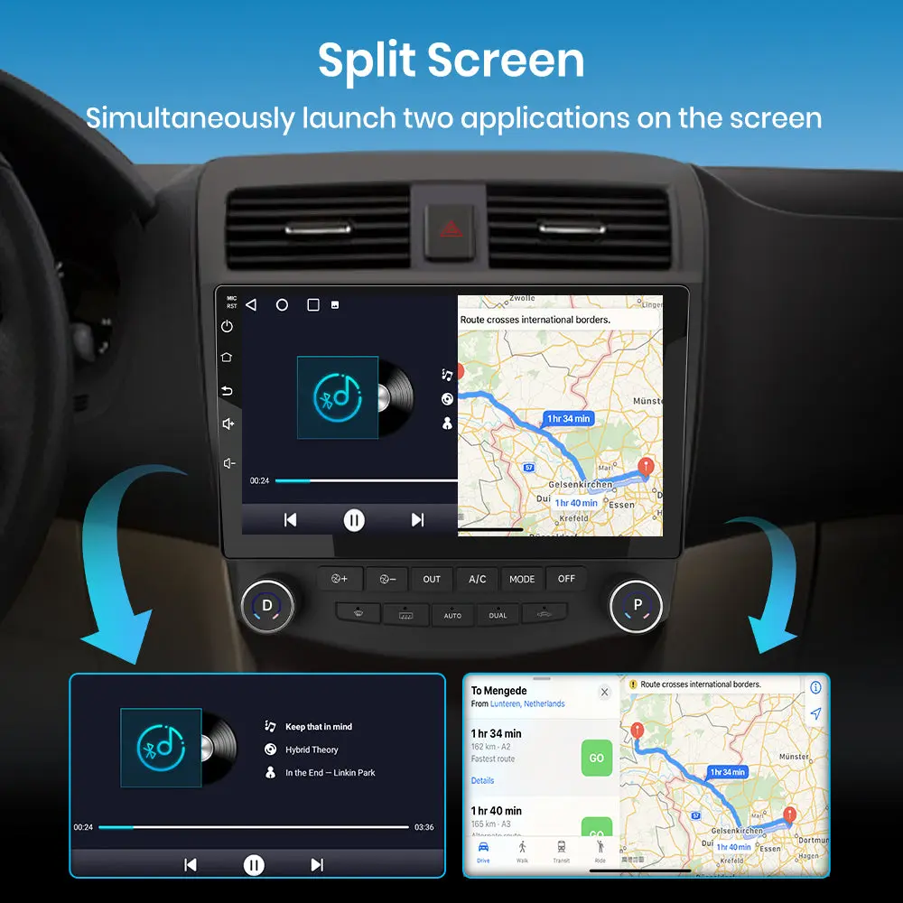 AWESAFE 4G+64G 8-core Car Stereo for Honda Accord 2003-2007, Touchscreen Car Radio with WiFi, GPS Navigation, and Bluetooth – Image 6
