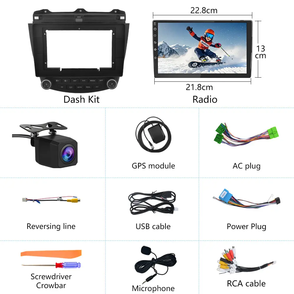 AWESAFE 4G+64G 8-core Car Stereo for Honda Accord 2003-2007, Touchscreen Car Radio with WiFi, GPS Navigation, and Bluetooth – Image 8