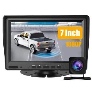 AWESAFE Backup Camera Monitor Kit with 7 Inch HD 1080P for Cars RVs Trucks Tractors Buses Waterproof Sunshade with AHD 1080P Rear View Camera