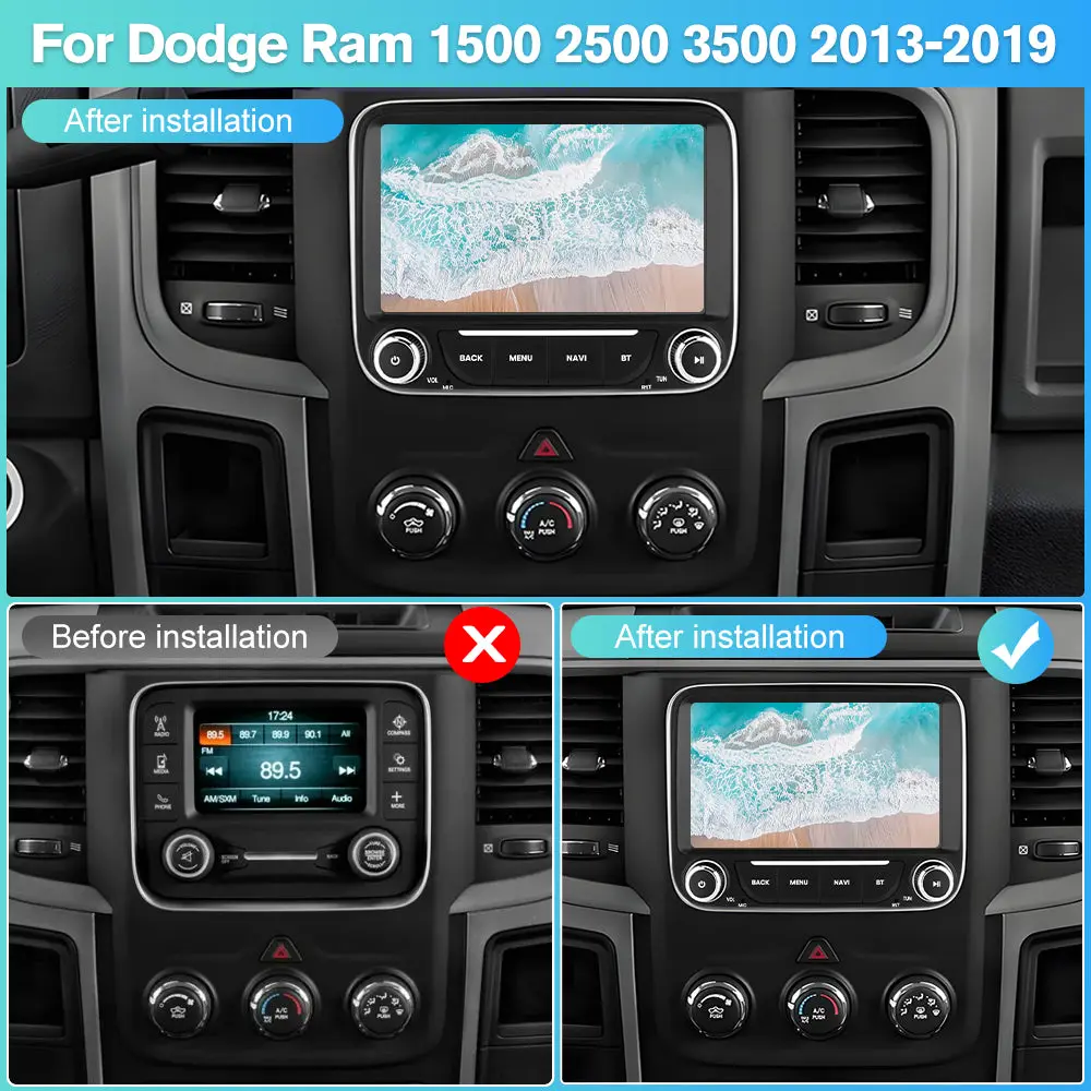 AWESAFE 7 Inch Car Radio Stereo for Dodge Ram 1500 2500 3500 2013-2019 - 2GB+64GB, with Wireless CarPlay & Android Auto, Rearview Camera,Bluetooth,GPS,FM,SWC,WIFI – Image 3