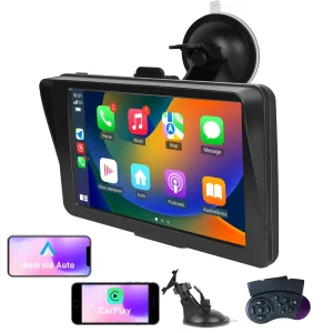 AWESAFE 7 Pollici Portatile CcarPlay Auto Supporta Cablato/Wireless CarPlay-Connessione con telecamera di retromarcia, Mirror Link, Bluetooth 5.0 /FM/AUXPer 12-24V Auto