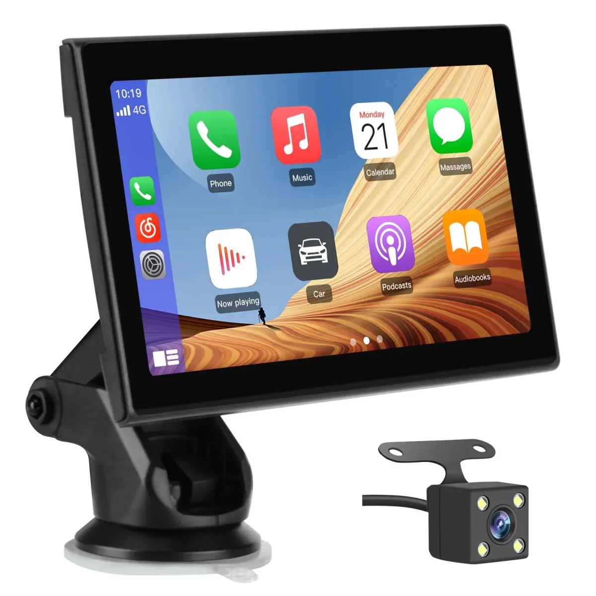 AWESAFE 7 pollici Portatile CarPlay Auto con Telecamera per la retromarcia - FM, AUX, Bluetooth 5.0,Wireless Carplay & Android Auto- con 7-32V Auto/Camion – Image 2