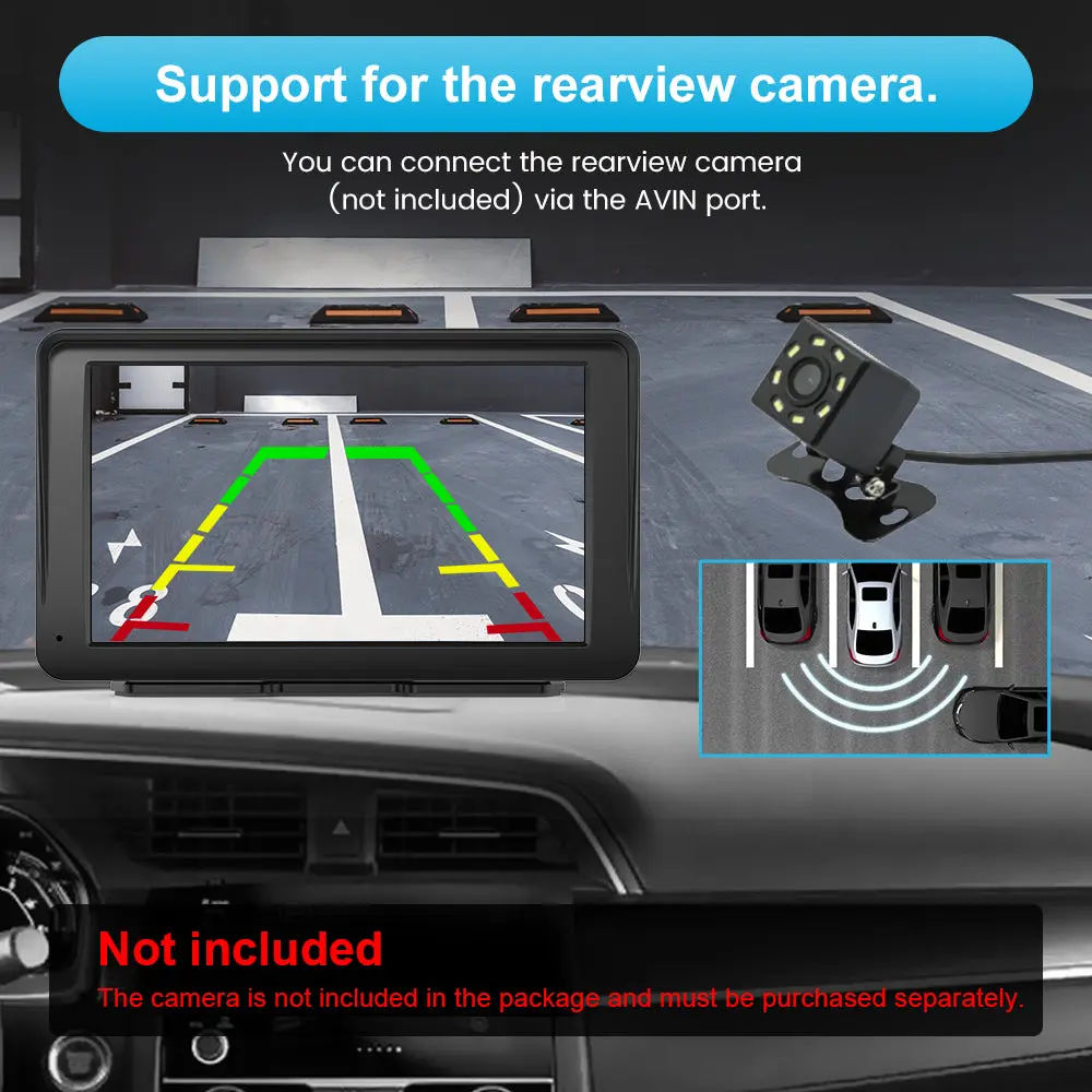 AWESAFE 7'' IPS Screen for CarPlay & Android Auto with Bluetooth Back Up Camera GPS Navigation for Car & Truck Supports Wired & Wireless – Image 5