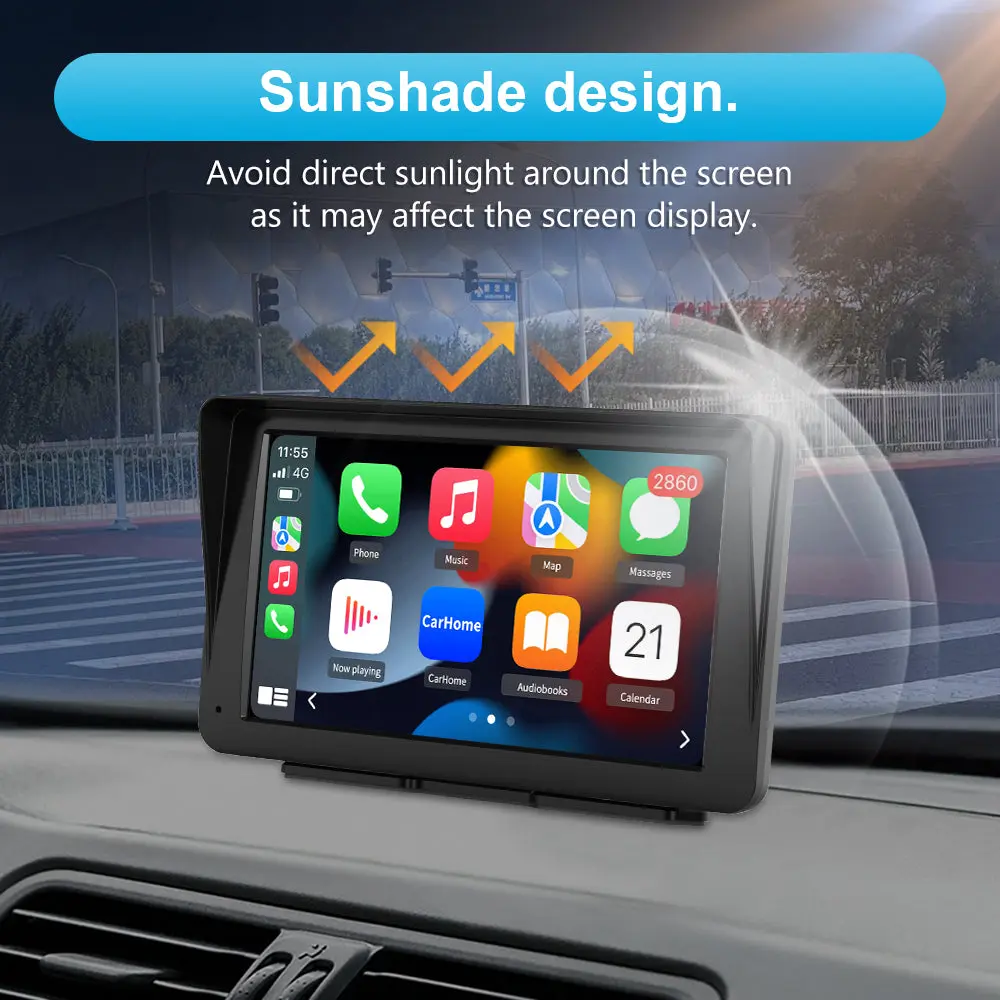 AWESAFE 7'' IPS Screen for CarPlay & Android Auto with Bluetooth Back Up Camera GPS Navigation for Car & Truck Supports Wired & Wireless – Image 6