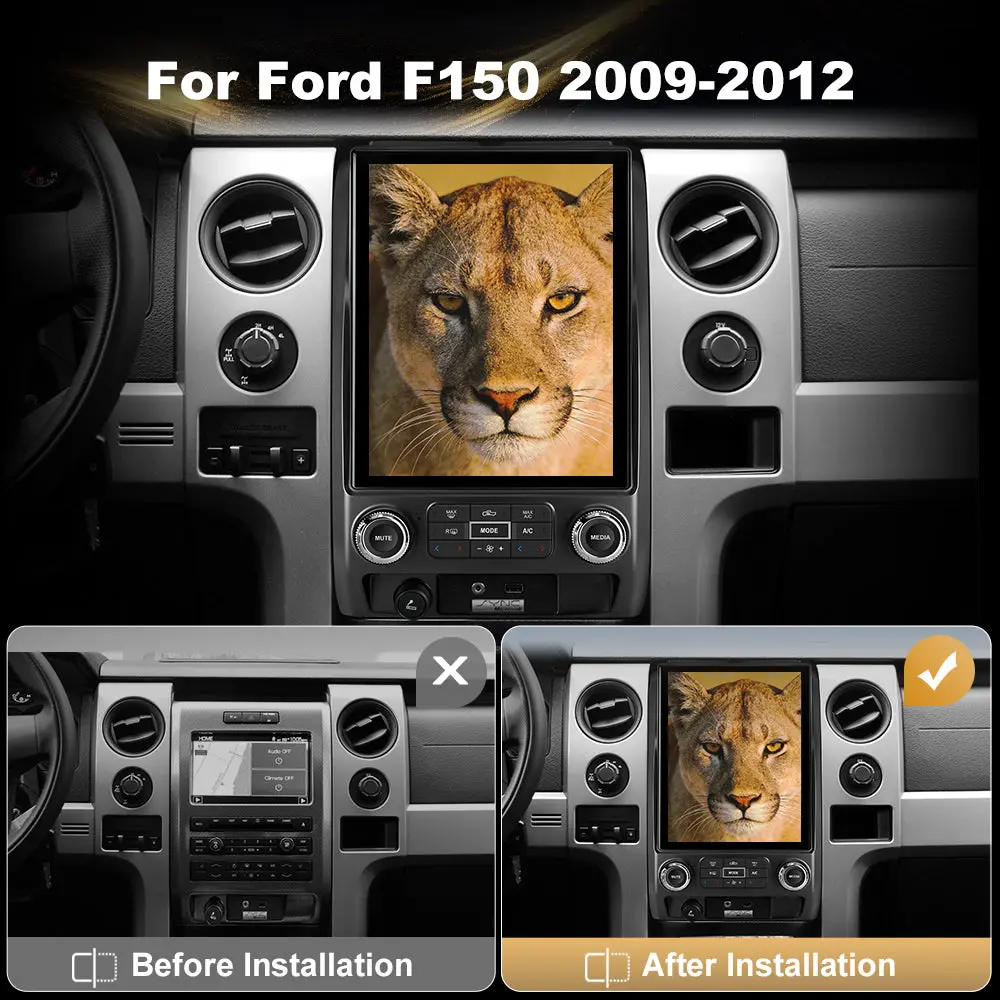 AWESAFE 8-Core 12.1 Inch Car Radio Stereo 【4GB+64GB】 for Ford F150 2009-2012 with Wireless CarPlay Android Auto Bluetooth FM 5G WiFi – Image 3