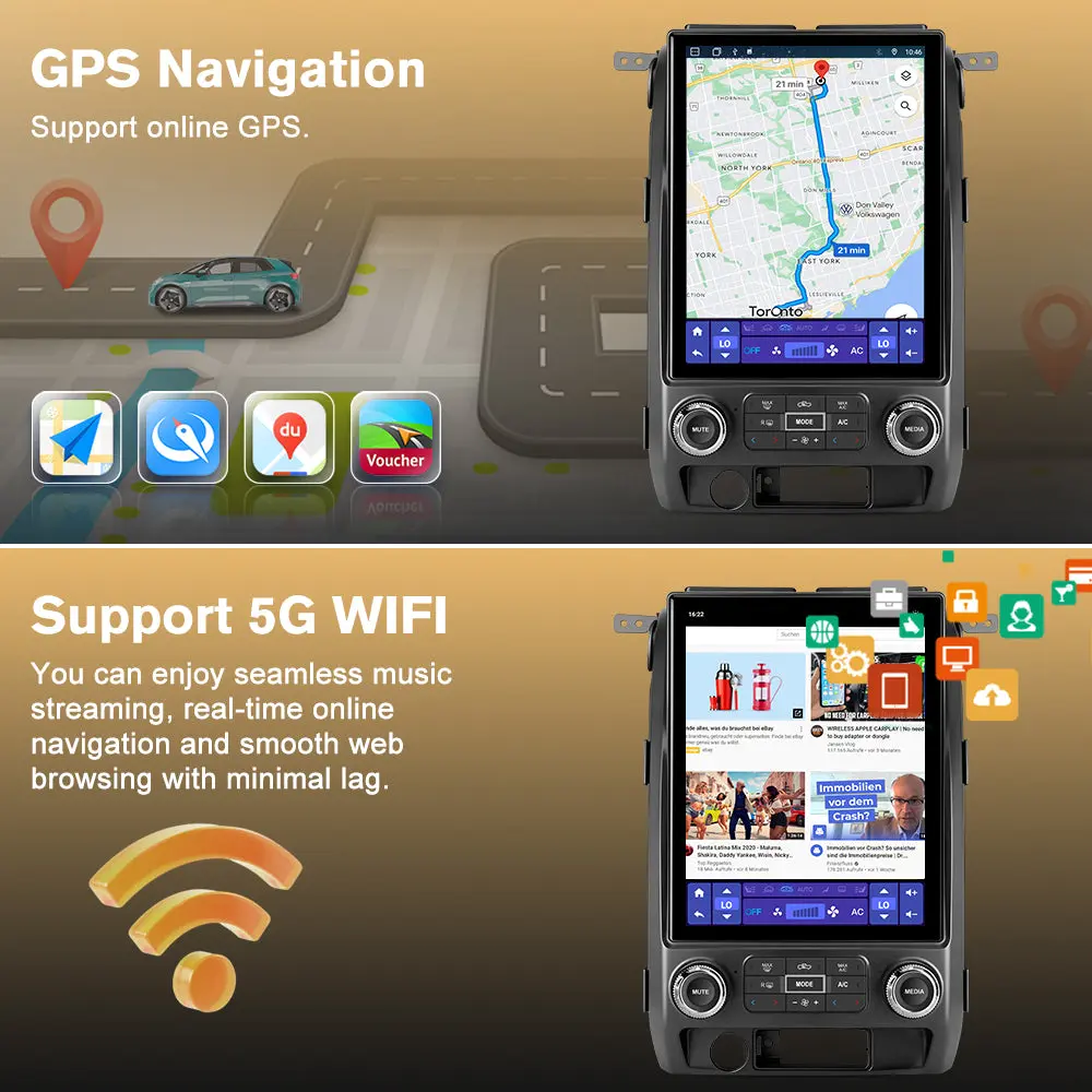 AWESAFE 8-Core 12.1 Inch Car Radio Stereo 【4GB+64GB】 for Ford F150 2009-2012 with Wireless CarPlay Android Auto Bluetooth FM 5G WiFi – Image 4