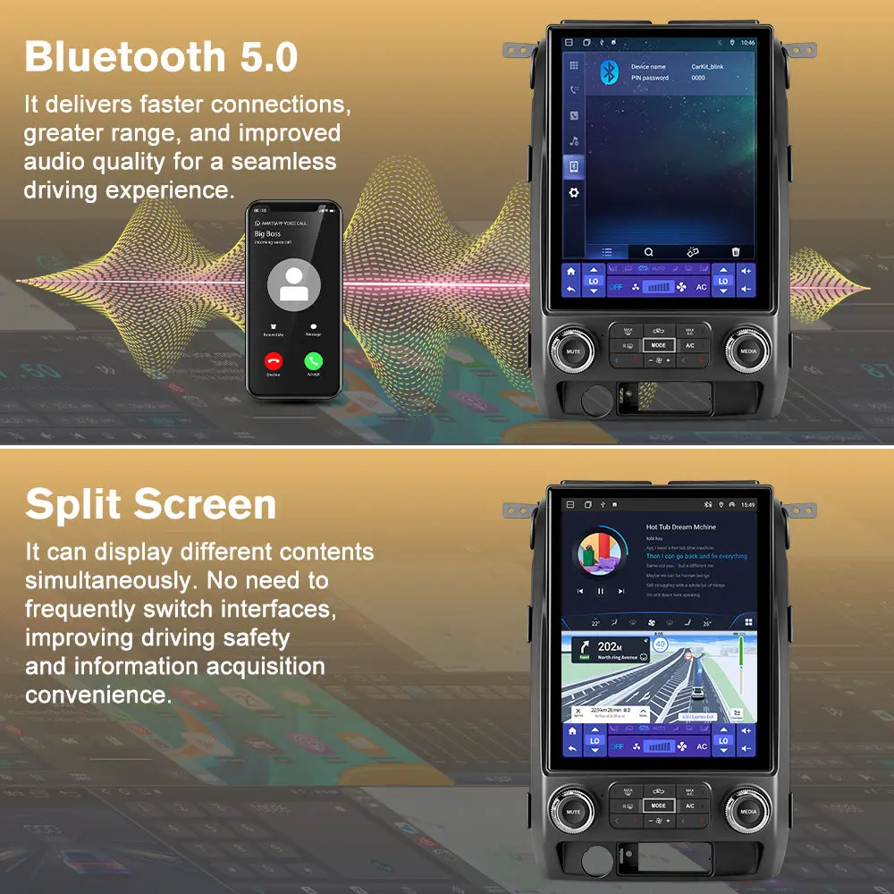 AWESAFE 8-Core 12.1 Inch Car Radio Stereo 【4GB+64GB】 for Ford F150 2009-2012 with Wireless CarPlay Android Auto Bluetooth FM 5G WiFi – Image 5