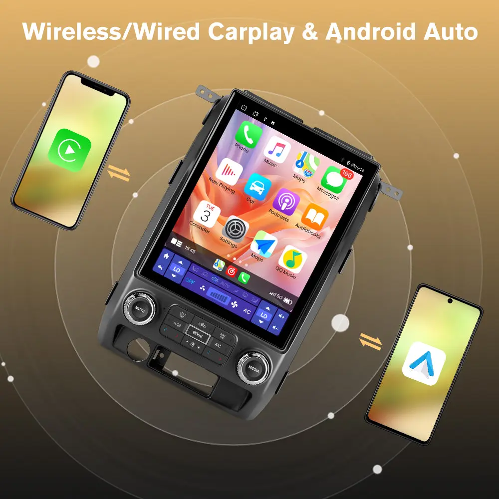 AWESAFE 8-Core 12.1 Inch Car Radio Stereo 【4GB+64GB】 for Ford F150 2009-2012 with Wireless CarPlay Android Auto Bluetooth FM 5G WiFi – Image 8