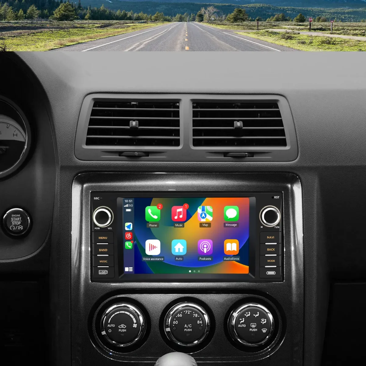 AWESAFE 8 Core Android 13 Car Radio Stereo for Dodge RAM 2009-2012 Avenger Challenger Jeep Wrangler, 7 Inch Touch Screen with Wireless CarPlay Android Auto Backup Camera – Image 3