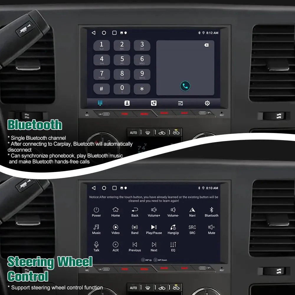 AWESAFE 8 Inch Car Radio Stereo for 2007-2013 Chevy Silverado & GMC Sierra - Wireless CarPlay & Android Auto, 2G+32G/4G+64G, HD Touchscreen, Plug & Play Head Unit Replacement with Bluetooth GPS Navigation DSP Type-C Backup Camera – Image 5