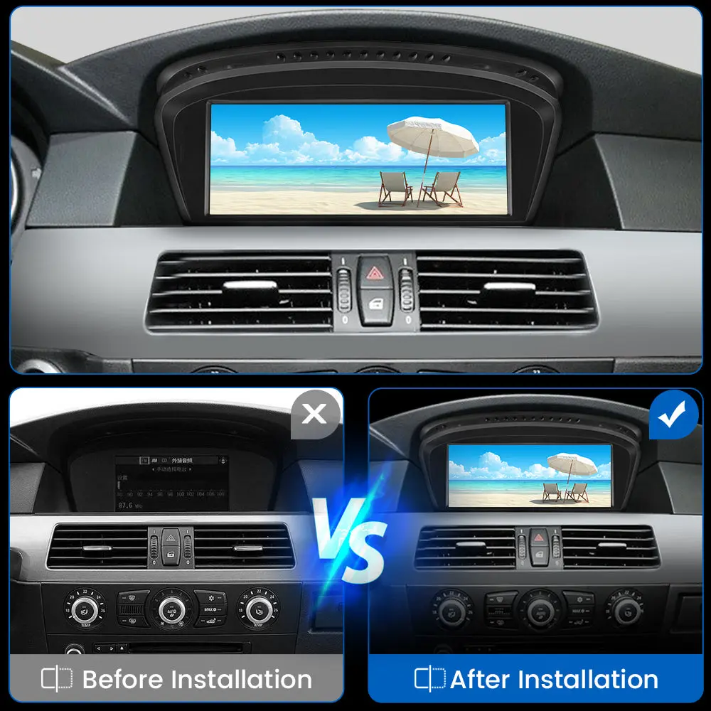 AWESAFE 8.8 Inch Car Radio Stereo For BMW 3/5 Series E60 E61 E63 E64 E90 E91 E92 (2005-2008) CCC Systerm with Wireless CarPlay & Android Auto/Bluetooth/GPS – Image 4