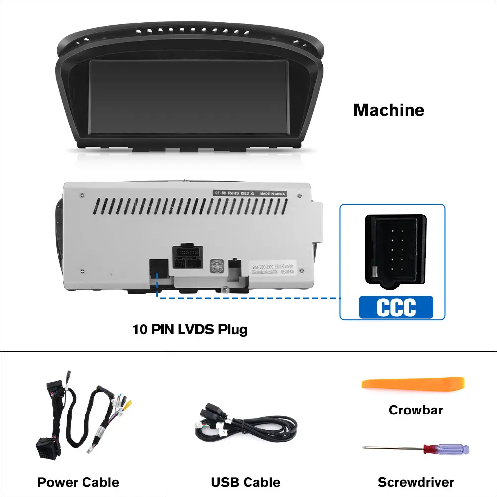 AWESAFE 8.8 Inch Car Radio Stereo For BMW 3/5 Series E60 E61 E63 E64 E90 E91 E92 (2005-2008) CCC Systerm with Wireless CarPlay & Android Auto/Bluetooth/GPS – Image 8