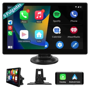 AWESAFE 9 Pulgadas Carplay Inalámbrico Android Auto IPS Pantalla Coche con Bluetooth 5.0 /GPS/Asistencia de Voz/Mirror Link/FM/AUX