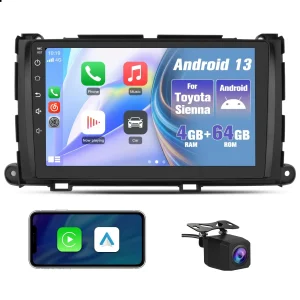 AWESAFE 9 inch Android 13 Car Stereo,4G+64G 8-Core Head Unit Radio for Toyota Sienna 2011-2014 with Bluetooth DSP GPS FM Carplay Android Auto