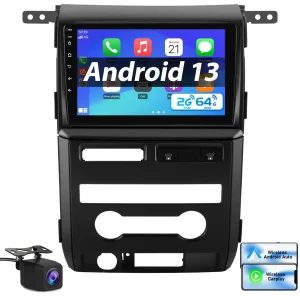 AWESAFE 9 inch Car Radio for Ford F150 2009-2012(Only Fit Manual AC)with Wireless CarPlay Android Auto Bluetooth/GPS/WiFi/Back-up Camera/SWC/FM/Type-C/USB/DSP