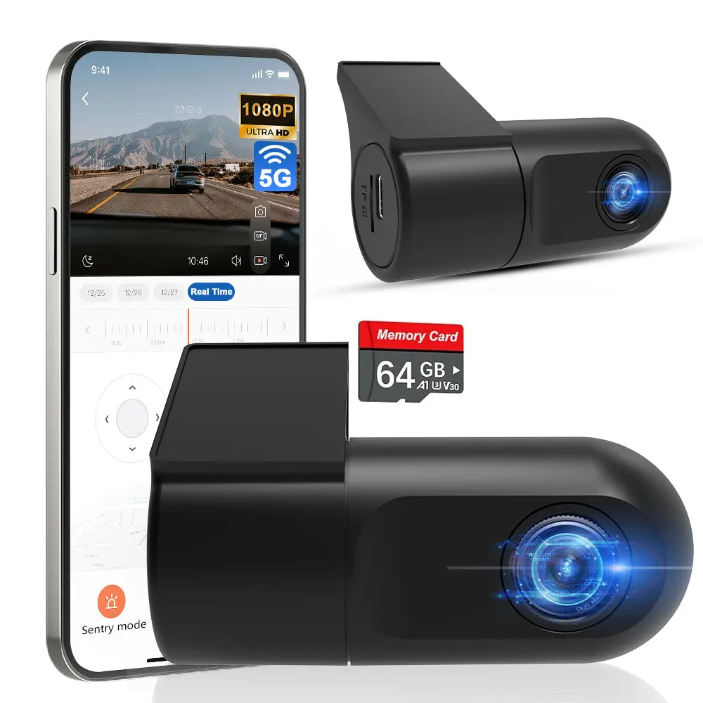 AWESAFE AHD 1080P Mini Dash Cam - WiFi Car Camera with Night Vision, 24H Parking Mode, WDR, Loop Recording, G-Sensor & App | Supports 64GB | Black – Image 3