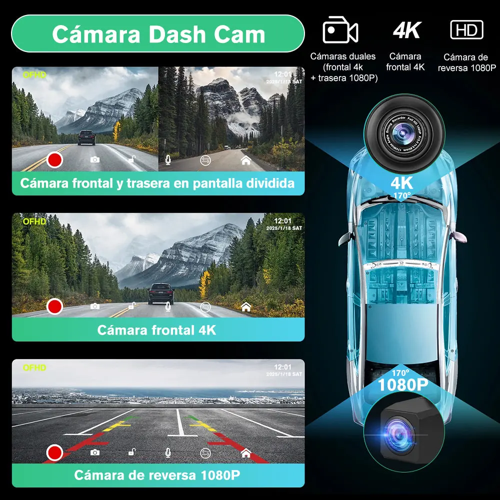AWESAFE 9 Pulgades Pantalla Coche con CarPlay/Android Auto, Mirror Link,FM,Bluetooth,Aux – Image 5