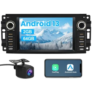 AWESAFE Andriod 13 Car Radio Stereo for Jeep Wrangler/Unlimited /Chrysler Sebring / Dodge Grand Caravan Built in Carplay&Android Auto SWC BT AM/FM 2G+32G