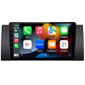 AWESAFE Autoradio Android pour BMW 5 Série E39 1995-2003 E53 X5 M5,écran Tactile 9 Pouces avec Cadre Prise en Charge de la Navigation Carplay sans Fil Android sans Fil Bluetooth WiFi RDS Radio