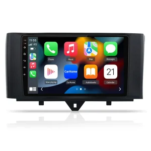 AWESAFE Android 13 Autoradio 2G+32G für Smart Fortwo 451 2011-2015, 9 Zoll Touchscreen, mit Blende, Navigation Carplay Android Auto Bluetooth MirrorLink WiFi Unterstützung