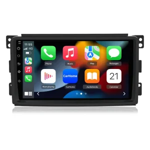 AWESAFE Autoradio Android 13 2G+32G für Smart Fortwo 451 2005-2010, 9 Zoll Touchscreen, mit Blende, Navigation Carplay Android Auto Bluetooth MirrorLink WiFi Unterstützung