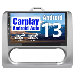 AWESAFE Android 13 [2GB+32GB] Radio Coche para Ford Focus Mk2 2004-2011 con Carplay Inalámbrico/Android Auto, 9 Pulgadas Pantalla Táctil con Bluetooth/GPS/FM/WiFi/USB/DSP, Apoyo Mandos Volante