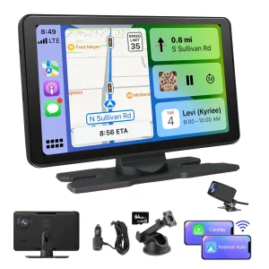 AWESAFE Android 13 9 Inch Touchscreen CarPlay Display with Bluetooth 5.0, 4K Dash Cam & 1080P Rear Camera – Compatible with CarPlay & Android Auto for Most Vehicles