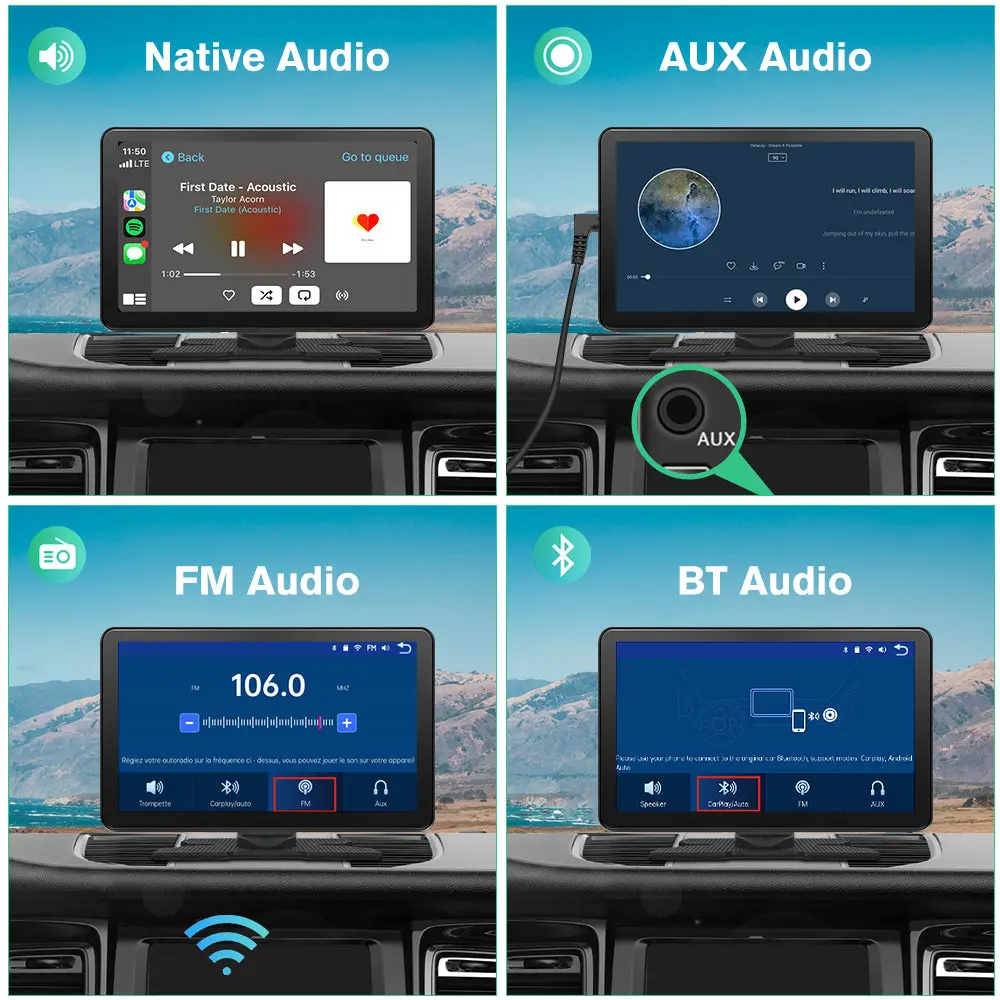 AWESAFE Android 13 9 Inch Touchscreen CarPlay Display with Bluetooth 5.0, 4K Dash Cam & 1080P Rear Camera – Compatible with CarPlay & Android Auto for Most Vehicles – Image 6