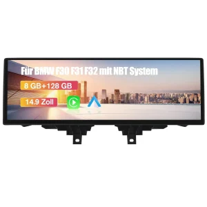 AWESAFE Android 13 Autoradio 14,9-Zoll Touchscreen 8-Kern 8+128GB für BMW 3er F30/F31/F34 & 4er F32/F33/F36 (2013-2017) mit NBT-System, Bluetooth, CarPlay & Android Auto