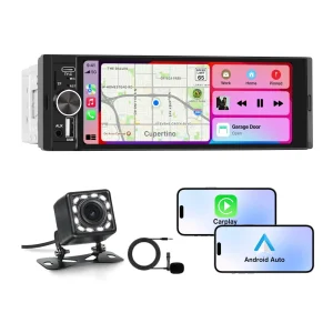 AWESAFE Android 13 Autoradio 1 DIN MP5 6,36 Zoll IPS mit SD-Slot, USB-C & Rückfahrkamera - Wireless CarPlay/Android Auto