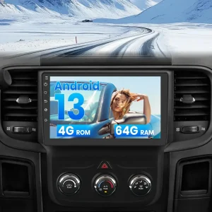 AWESAFE (4+64G)Android 13 8-Core Car Radio Stereo For Dodge Ram 1500 2500 3500 2013-2018(Manual AC)with SWC/Bluetooth/GPS/Wireless CarPlay Android Auto/Wifi