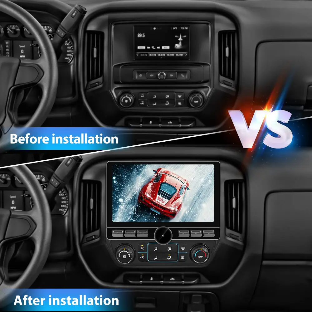 AWESAFE 13.1 Inch Touchscreen Android 13 Car Radio Stereo for Chevrolet Silverado 2014-2018,Qualcomm Chip,4GB+64G, with Backup Camera, Single Knob,Supports Dual Bluetooth,4G,Wireless CarPlay & Android Auto – Image 3