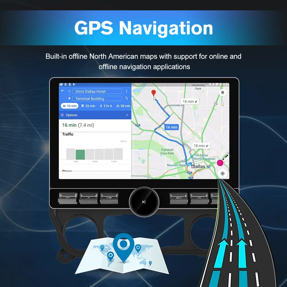 AWESAFE 13.1 Inch Touchscreen Android 13 Car Radio Stereo for Chevrolet Silverado 2014-2018,Qualcomm Chip,4GB+64G, with Backup Camera, Single Knob,Supports Dual Bluetooth,4G,Wireless CarPlay & Android Auto – Image 5